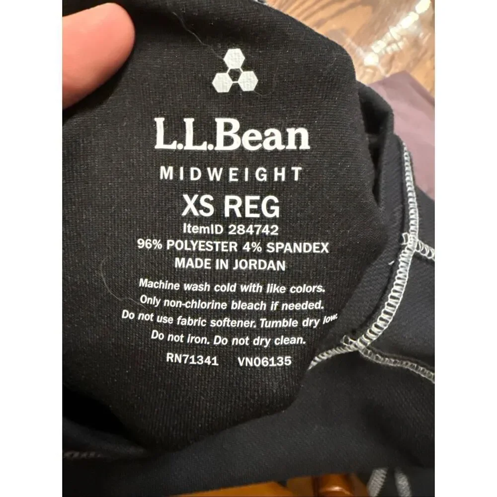 L.L. Bean Black Stretch Short Sleeve Round Neck Midweight Jersey T-Shirt Size XS